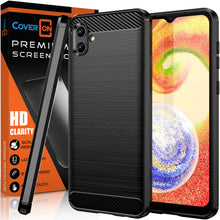 Load image into Gallery viewer, Samsung Galaxy A04 Case Slim TPU Phone Cover w/ Carbon Fiber