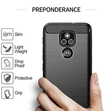 Load image into Gallery viewer, Motorola Moto E7 Slim Soft Flexible Carbon Fiber Brush Metal Style TPU Case