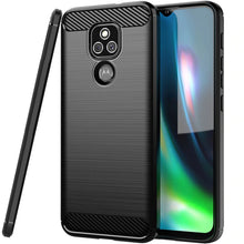 Load image into Gallery viewer, Motorola Moto E7 Slim Soft Flexible Carbon Fiber Brush Metal Style TPU Case