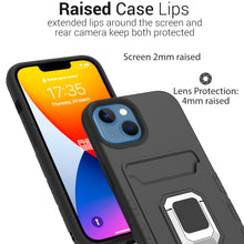 Load image into Gallery viewer, Apple iPhone 14 Credit Card Holder Phone Case w/ Ring