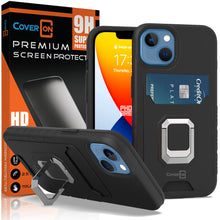 Load image into Gallery viewer, Apple iPhone 14 Credit Card Holder Phone Case w/ Ring