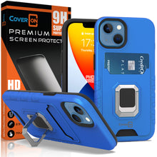 Load image into Gallery viewer, Apple iPhone 14 Credit Card Holder Phone Case w/ Ring