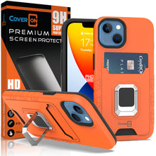 Load image into Gallery viewer, Apple iPhone 14 Credit Card Holder Phone Case w/ Ring