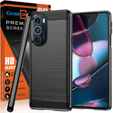 Load image into Gallery viewer, Motorola Edge 2022 / Edge 5G UW 2022 Case Slim TPU Phone Cover w/ Carbon Fiber