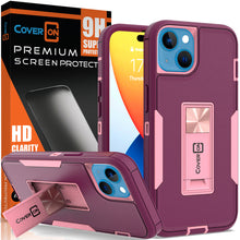 Load image into Gallery viewer, Apple iPhone 14 Case Heavy Duty Rugged Phone Cover w/ Kickstand