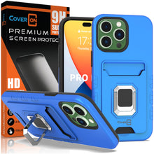 Load image into Gallery viewer, Apple iPhone 14 Pro Max Credit Card Holder Phone Case w/ Ring