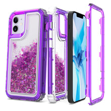 Load image into Gallery viewer, Apple iPhone 12 Mini Clear Liquid Glitter Case - Full Body Tough Military Grade Shockproof Phone Cover