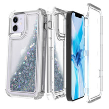 Load image into Gallery viewer, Apple iPhone 12 Mini Clear Liquid Glitter Case - Full Body Tough Military Grade Shockproof Phone Cover