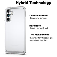 Load image into Gallery viewer, Samsung Galaxy A14 5G Clear Hybrid Slim Hard Back TPU Case Chrome Buttons