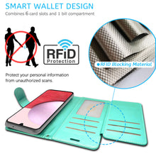 Load image into Gallery viewer, Samsung Galaxy A14 5G Wallet Case RFID Blocking Leather Folio Phone Pouch