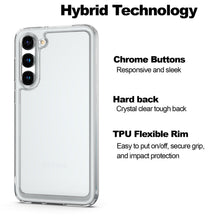 Load image into Gallery viewer, Samsung Galaxy S23+ Plus Clear Hybrid Slim Hard Back TPU Case Chrome Buttons