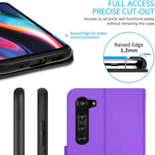 Load image into Gallery viewer, Motorola Moto Edge Wallet Case - RFID Blocking Leather Folio Phone Pouch - CarryALL Series