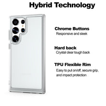 Load image into Gallery viewer, Samsung Galaxy S23 Ultra Clear Hybrid Slim Hard Back TPU Case Chrome Buttons