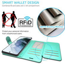 Load image into Gallery viewer, Samsung Galaxy S21 FE Wallet Case - RFID Blocking Leather Folio Phone Pouch - CarryALL Series