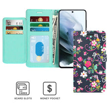 Load image into Gallery viewer, Samsung Galaxy S21 FE Wallet Case - RFID Blocking Leather Folio Phone Pouch - CarryALL Series