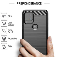 Load image into Gallery viewer, Motorola Moto G Stylus 5G Slim Soft Flexible Carbon Fiber Brush Metal Style TPU Case