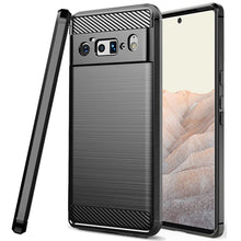 Load image into Gallery viewer, Google Pixel 6 Pro Slim Soft Flexible Carbon Fiber Brush Metal Style TPU Case