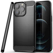 Load image into Gallery viewer, Apple iPhone 13 Pro Slim Soft Flexible Carbon Fiber Brush Metal Style TPU Case