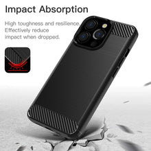 Load image into Gallery viewer, Apple iPhone 13 Pro Max Slim Soft Flexible Carbon Fiber Brush Metal Style TPU Case