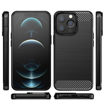 Load image into Gallery viewer, Apple iPhone 13 Pro Max Slim Soft Flexible Carbon Fiber Brush Metal Style TPU Case