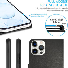 Load image into Gallery viewer, Apple iPhone 13 Pro Wallet Case - RFID Blocking Leather Folio Phone Pouch - CarryALL Series