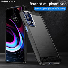 Load image into Gallery viewer, Motorola Edge 2021 Slim Soft Flexible Carbon Fiber Brush Metal Style TPU Case