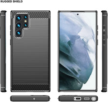 Load image into Gallery viewer, Samsung Galaxy S22 Ultra Slim Soft Flexible Carbon Fiber Brush Metal Style TPU Case