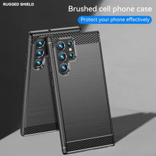 Load image into Gallery viewer, Samsung Galaxy S22 Ultra Slim Soft Flexible Carbon Fiber Brush Metal Style TPU Case