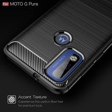 Load image into Gallery viewer, Motorola Moto G Pure Slim Soft Flexible Carbon Fiber Brush Metal Style TPU Case