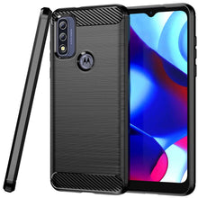 Load image into Gallery viewer, Motorola Moto G Pure Slim Soft Flexible Carbon Fiber Brush Metal Style TPU Case