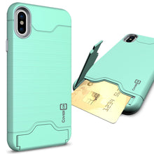 Load image into Gallery viewer, iPhone XS / iPhone X Case with Card Holder Kickstand - SecureCard Series
