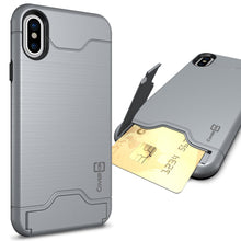 Load image into Gallery viewer, iPhone XS / iPhone X Case with Card Holder Kickstand - SecureCard Series