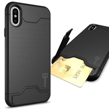 Load image into Gallery viewer, iPhone XS / iPhone X Case with Card Holder Kickstand - SecureCard Series
