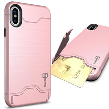 Load image into Gallery viewer, iPhone XS / iPhone X Case with Card Holder Kickstand - SecureCard Series