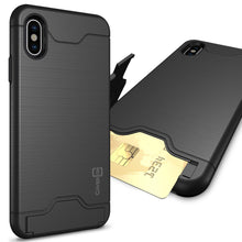 Load image into Gallery viewer, iPhone XS Max Case with Card Holder Kickstand - SecureCard Series