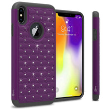 Load image into Gallery viewer, iPhone XS Max Case - Rhinestone Bling Hybrid Phone Cover - Aurora Series