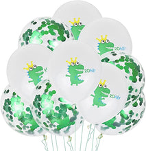 Load image into Gallery viewer, Corelife 63pcs Dinosaur Happy Birthday Party Decoration Set Green Dino Confetti Balloons Latex boy T-rex Foil Balloon