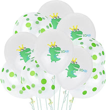 Load image into Gallery viewer, Corelife 63pcs Dinosaur Happy Birthday Party Decoration Set Green Dino Confetti Balloons Latex boy T-rex Foil Balloon