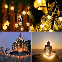 Load image into Gallery viewer, CoreLife 40FT 100 LED Crystal Globe Solar Powered String Lights Outdoor Waterproof Indoor Decorative 8 Modes Patio Party - Warm White