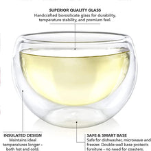 Load image into Gallery viewer, CoreLife Heat Thermal Resistant Double Wall Insulated Glass Sake Tea Cups, 6 Borosilicate Glass Tea Cups (2 oz Tea Cups)