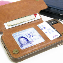 Load image into Gallery viewer, iPhone XS / iPhone X Wallet Case Premium Vegan Leather Credit Card Holder Phone Cover - DayTripper Series