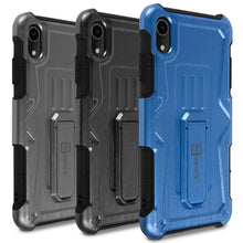 Load image into Gallery viewer, iPhone XR Holster Case Spectra Series Protective Kickstand Phone Cover with Rotating Belt Clip