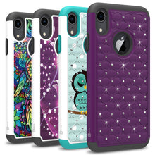 Load image into Gallery viewer, iPhone XR Case - Rhinestone Bling Hybrid Phone Cover - Aurora Series