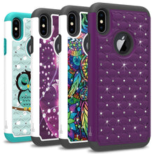 Load image into Gallery viewer, iPhone XS Max Case - Rhinestone Bling Hybrid Phone Cover - Aurora Series