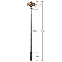 Load image into Gallery viewer, Selfie Stick Tripod for Phones - Universal Extra Long 40" Extendable & 360° Rotation Tripod Selfie Stick with Wireless Bluetooth Remote Control