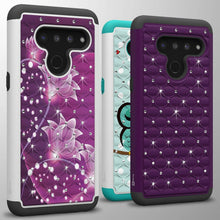 Load image into Gallery viewer, LG V50 ThinQ Case - Rhinestone Bling Hybrid Phone Cover - Aurora Series