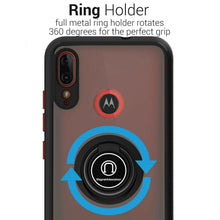 Load image into Gallery viewer, Motorola Moto E6 Plus Case - Clear Tinted Metal Ring Phone Cover - Dynamic Series