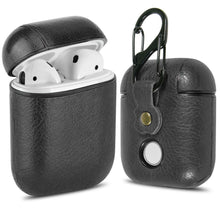 Load image into Gallery viewer, Leather AirPods Case Cover with Keychain Clip, Protective Hard Vegan Leather Cover for Apple AirPods 1 & 2 Charging Case