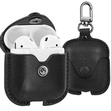 Load image into Gallery viewer, AirPods Case Cover, Leather Slim Fit Protective Soft Cover for Apple AirPods 1 & 2 Charging Case with Keychain