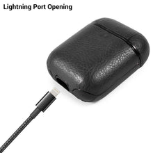 Load image into Gallery viewer, Leather AirPods Case Cover with Keychain Clip, Protective Hard Vegan Leather Cover for Apple AirPods 1 & 2 Charging Case